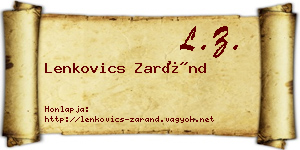 Lenkovics Zaránd névjegykártya